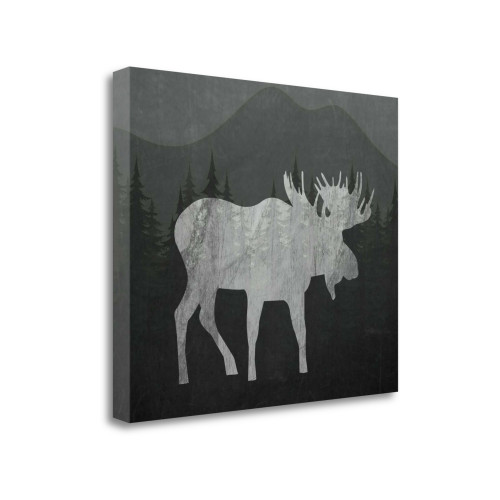 Chalkboard Moose 2 Wrapped Canvas Print Living Room Wall Art