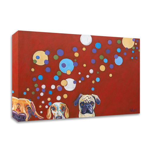 When Dogs Drink Wrapped Canvas Print Wall Art