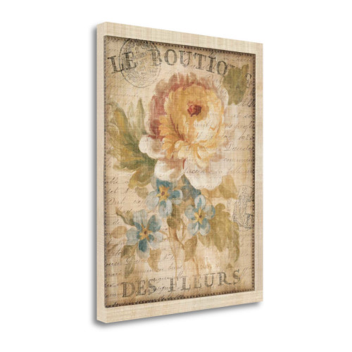 Parisian Flowers I Wrapped Canvas Print Living Room Wall Art
