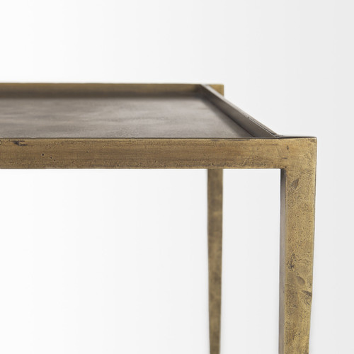 Dark Brown And Antiqued Gold Coffee Table