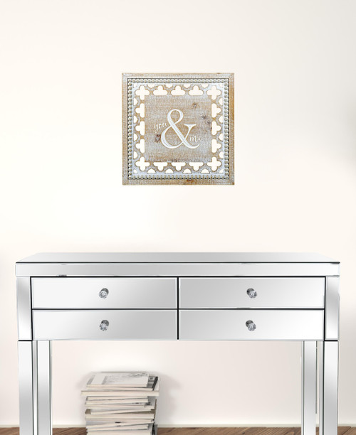 Brown And White Manufactured Wood You And Me Wall Decor