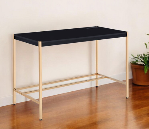 42" Black and Gold Writing Desk