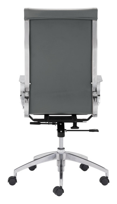 Gray Ergonomic Conference Room High Back Rolling Office Chair