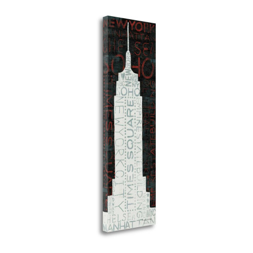 Empire State Building Red 5 Wrapped Canvas Print Living Room Wall Art