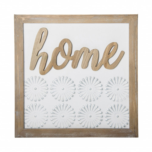Brown And White Metal Home Wall Decor