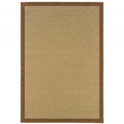 7’x11’ Beige and Brown Plain Indoor Outdoor Area Rug