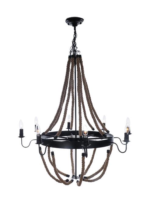 35.5" x 35.5" x 47" 8 Bulbs Large Rope Pendant Lamp