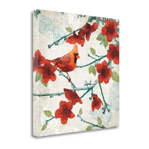 Birds And Butterflies Iv Wrapped Canvas Print Wall Art