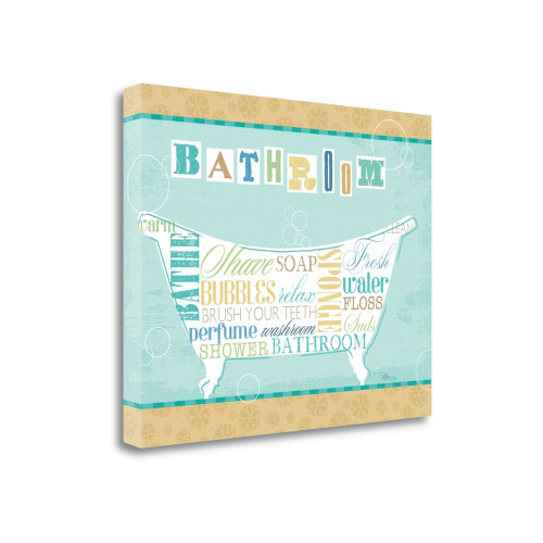 Bathroom Words I Wrapped Canvas Print Living Room Wall Art
