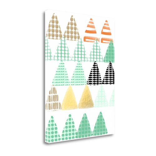 Triangle Pattern Print 3 Wrapped Canvas Print Living Room Wall Art