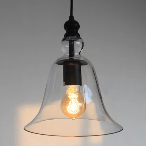 Liana 1-Light Adjustable Cord 8-Inch Clear Glass Edison Pendant With Bulb