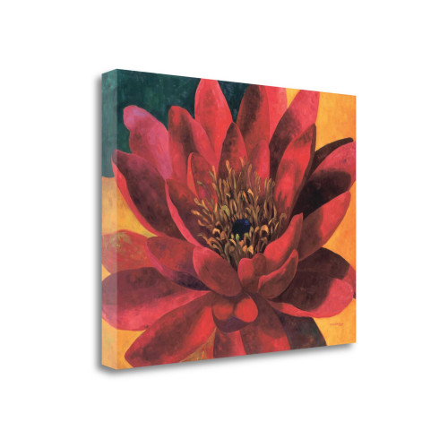 Red Water Lily 2 Wrapped Canvas Print Living Room Wall Art