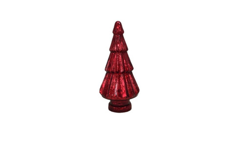 12" Red Glass Christmas Tree Sculpture