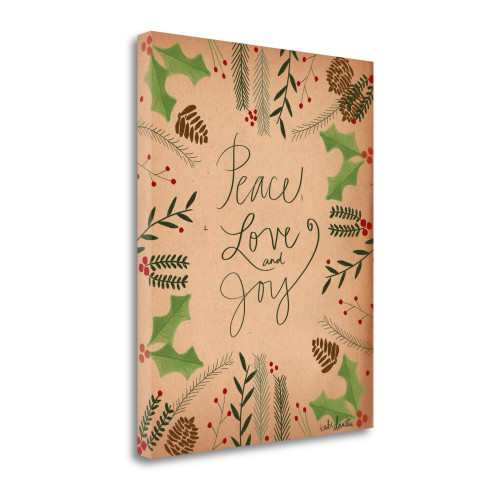 Peace Love Joy 5 Wrapped Canvas Print Living Room Wall Art