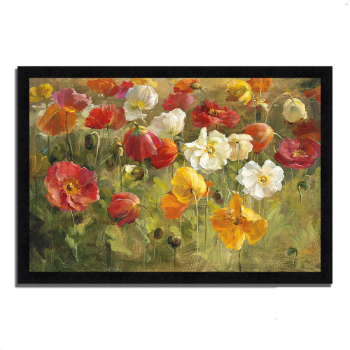 Poppy Field 20 Black Picture Frame Print Wall Art