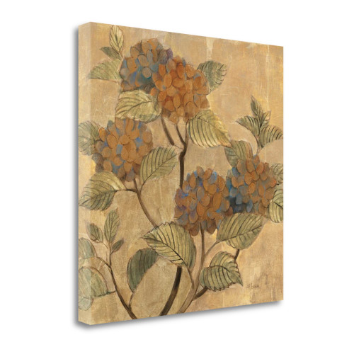 Golden Hydrangea 4 Wrapped Canvas Print Living Room Wall Art