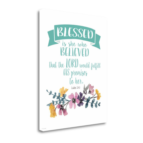 Blessed Is She Wrapped Canvas Print Living Room Wall Art