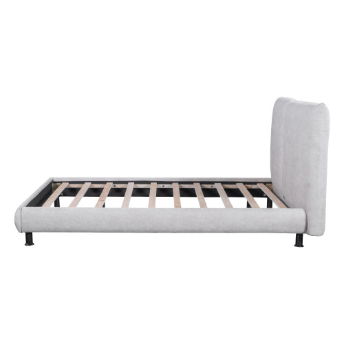Light Gray Tufted Upholstered Queen Bed Frame