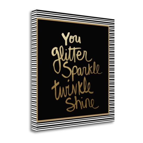 You Glitter Gold 1 Wrapped Canvas Print Living Room Wall Art