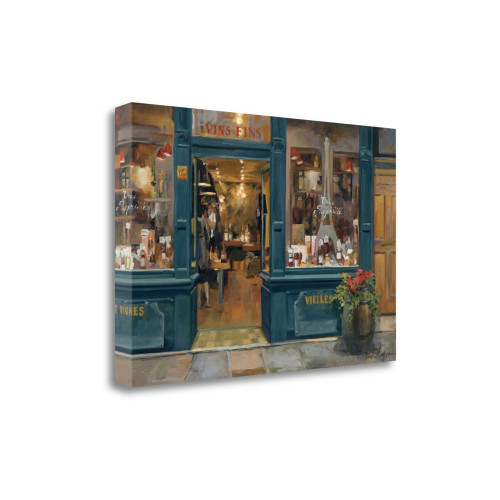 Parisian Wine Shop 2 Wrapped Canvas Print Living Room Wall Art