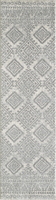 7' x 9' Ivory or Grey Geometric Diamonds Indoor Area Rug