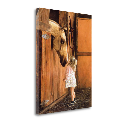 Little Visitor 1 Wrapped Canvas Print Living Room Wall Art