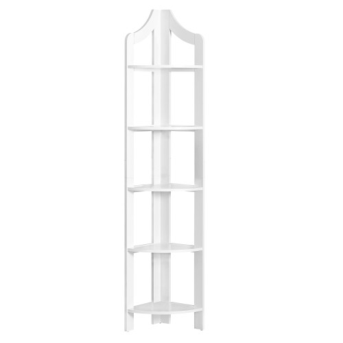 White Corner Accent Shelf Bookcase