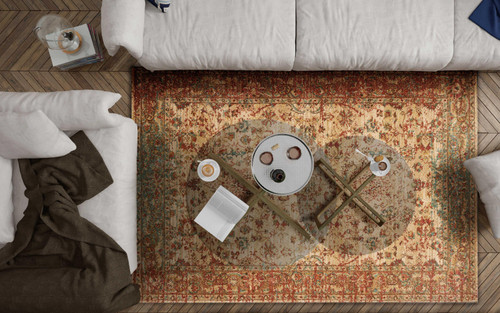 94" X 134" Sand or Coral Polypropylene Rug