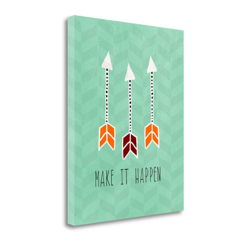 Make It Happen 7 Wrapped Canvas Print Living Room Wall Art