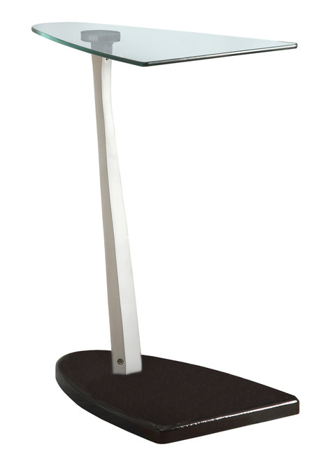 17.75" x 13.75" x 23.75" BlackSilver Particle Board Tempered Glass Accent Table