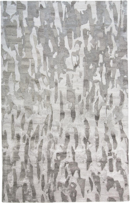 10' X 13' Gray Taupe And Silver Abstract Tufted Handmade Area Rug