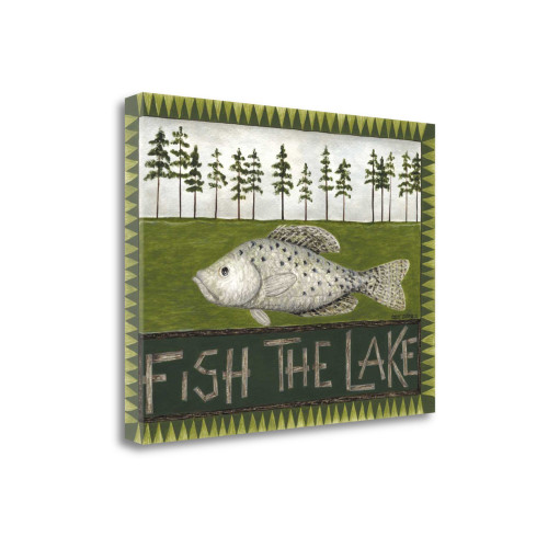 Fish The Lake 1 Wrapped Canvas Print Wall Art