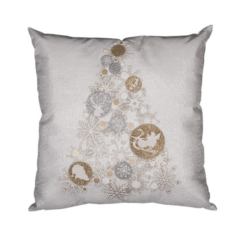 18" X 18" Silver Christmas Trees Polyester Zippered Pillow