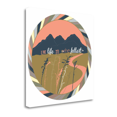 Live Life 3 Wrapped Canvas Print Living Room Wall Art