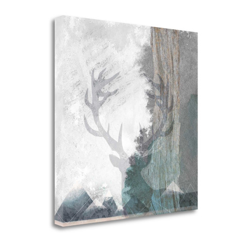 Deer And Mountains 1 Wrapped Canvas Print Living Room Wall Art