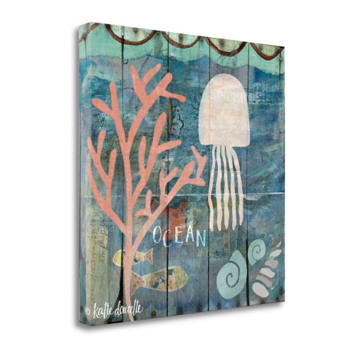Ocean Jellyfish 4 Wrapped Canvas Print Living Room Wall Art