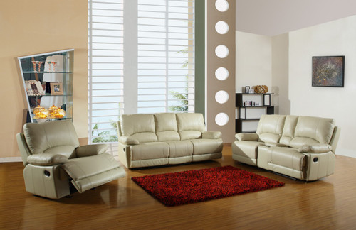 76'" X 40'" X 41'" Modern Beige Sofa Set With Console Loveseat