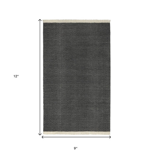 9' X 12' Blue Chevron Hand Woven Area Rug