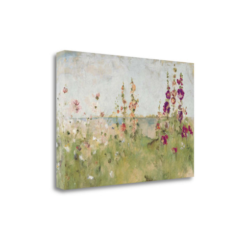 Hollyhocks 1 Wrapped Canvas Print Living Room Wall Art