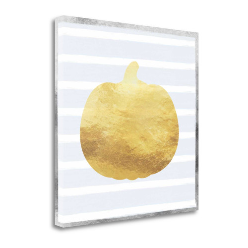 Gold And Silver Pumpkin 1 Wrapped Canvas Print Living Room Wall Art