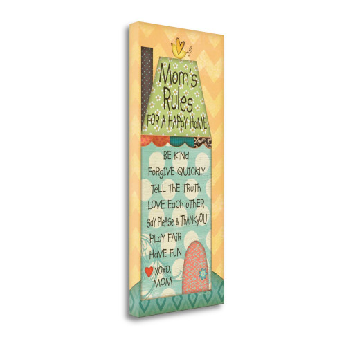 Moms Rules 2 Wrapped Canvas Print Living Room Wall Art