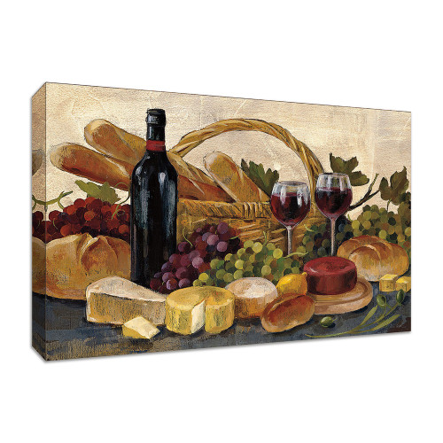 Tuscan Evening Wine 1 Wrapped Canvas Print Wall Art