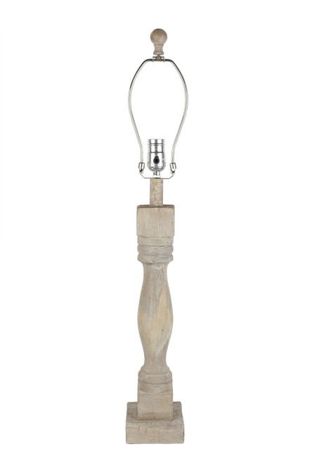 Washed Wood Finish Table Lamp Base Only
