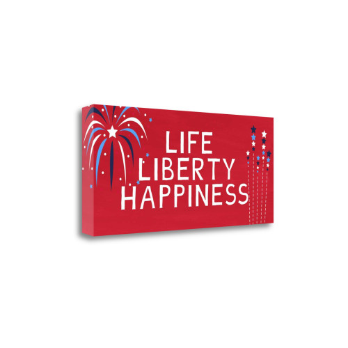 Life Liberty Happiness 2 Wrapped Canvas Print Living Room Wall Art