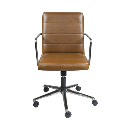 25.20" X 25.20" X 35.83" Low Back Office Chair in Brown with Brushed Nickel Base