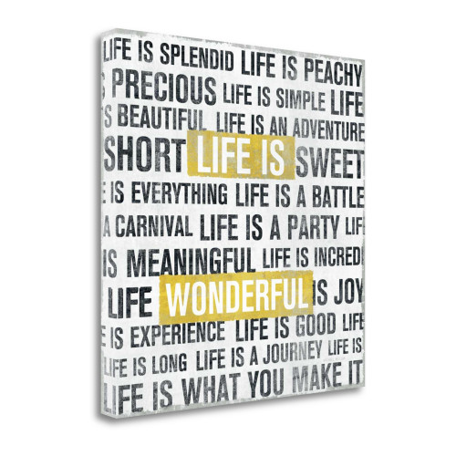 Life Is Yellow 2 Wrapped Canvas Print Living Room Wall Art