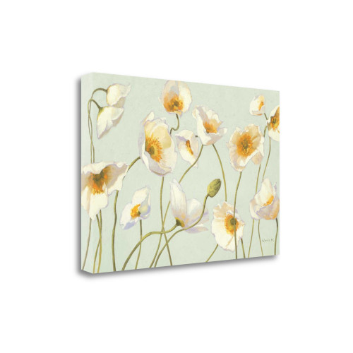 White And Bright Poppies 2 Wrapped Canvas Print Living Room Wall Art