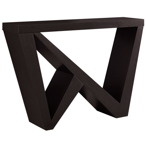 11.5" x 47.25" x 32" Cappuccino Hollow Core Particle Board Accent Table Hall Console