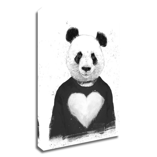 "Lovely Panda" Wrapped Canvas Print Wall Art