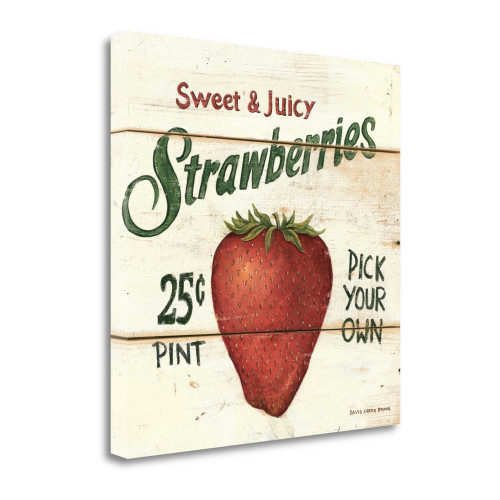 Sweet And Juicy Strawberries 1 Wrapped Canvas Print Living Room Wall Art
